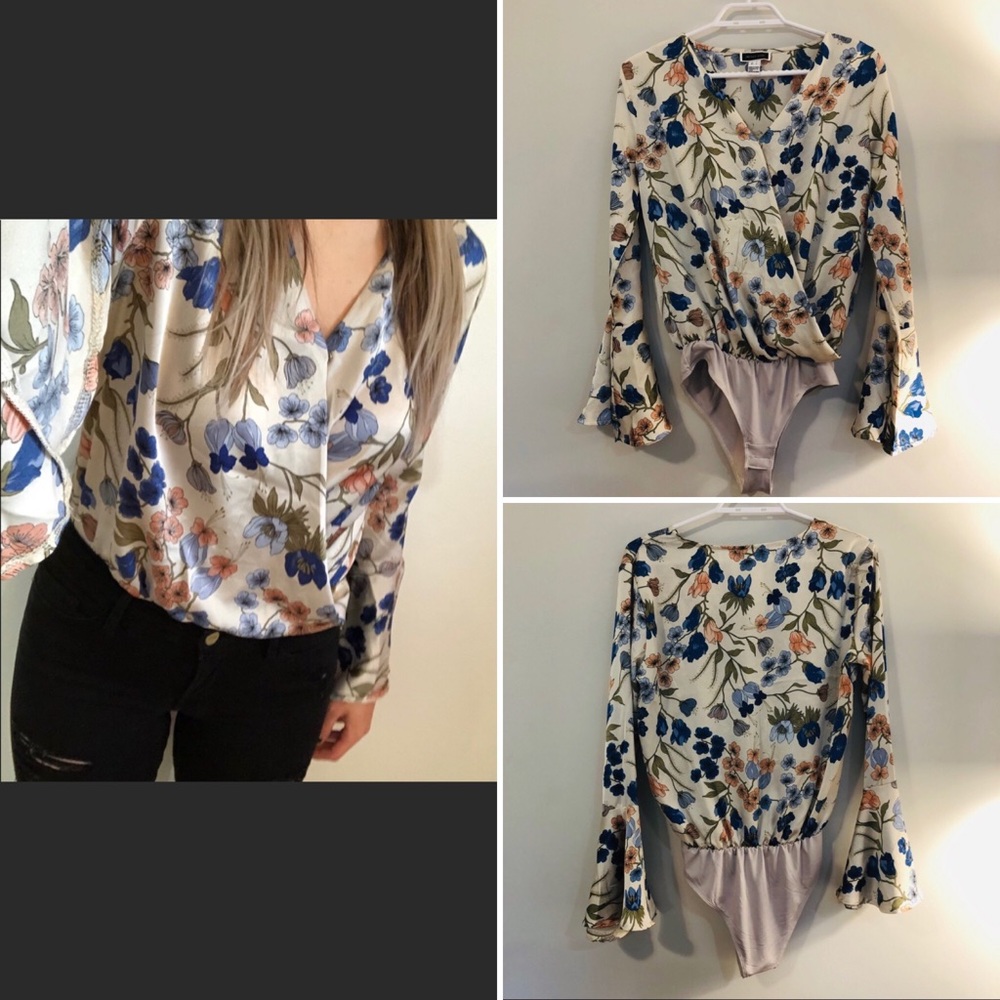 Another Story Floral V-Neck Bodysuit